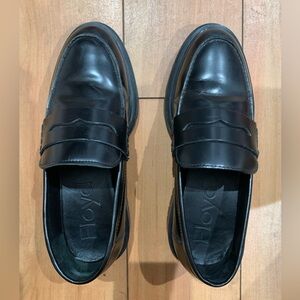 Leather chunky loafers